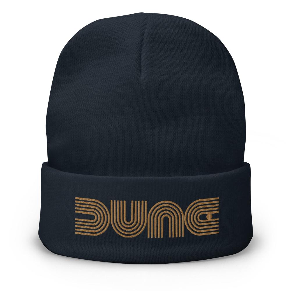 Dune Geometric Embroidered Beanie - Navy Color - https://ascensionemporium.net